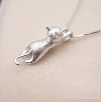 

Silver Color Necklaces Cat Pendants & Necklaces Jewelry Colar de Plata