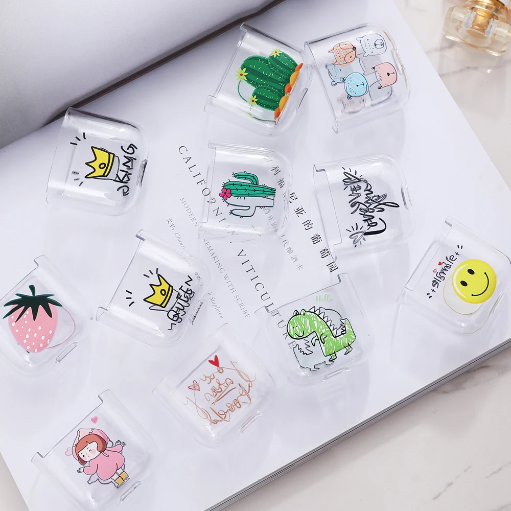 

PC Case For Airpods Cute Lovely Heart Painted Transparent Hard PC Case For AirPods Cases Protective Cover Wireless Earphone Case