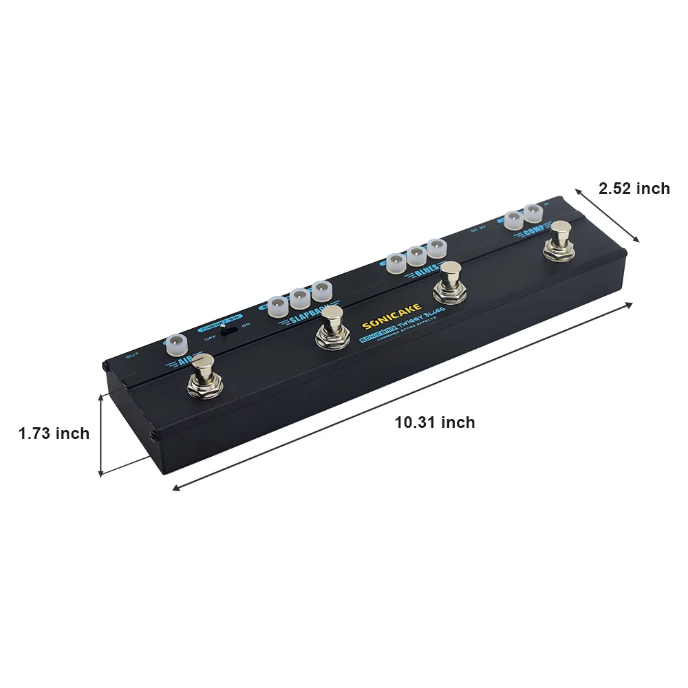 Sonicake Pedal De efectos para Guitarra Twiggy Blues combinado 4 en 1 Multi Pedal De efectos De Guitarra De compresión Overdrive demora Reverb Sonicake Pedal De efectos para Guitarra Twiggy Blues combinado 4 en 1 Multi Pedal De efectos De Guitarra De compresión Overdrive demora Reverb