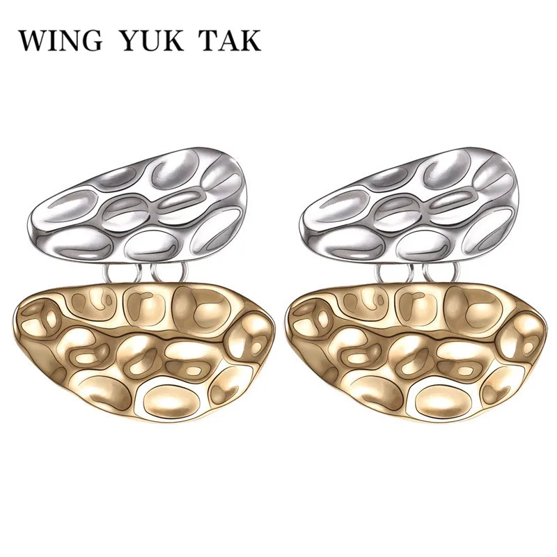 Крыло ЮК так из металла в стиле панк серьги гвоздики Золото и Серебро Два цвета геометрические серьги женские модные ювелирные изделия оптом