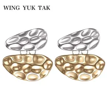 Крыло ЮК так из металла в стиле панк серьги гвоздики Золото и Серебро Два цвета геометрические серьги женские модные ювелирные изделия оптом