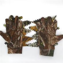 Уличные охотничьи перчатки 3D листья полный палец дышащая ручная одежда для фотографии противоскользящие скользкие уличные перчатки
