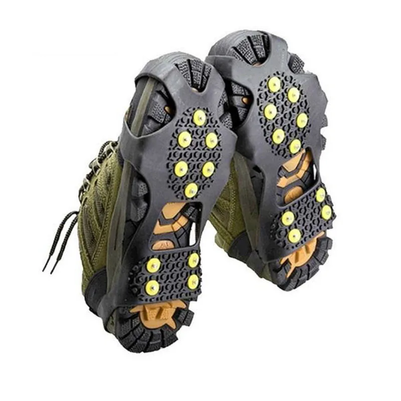 

1 Pair Hot Sale Crampons 10 Studs Anti-Skid Snow Ice Climbing Shoe Spikes Grips Crampons Cleats Overshoes