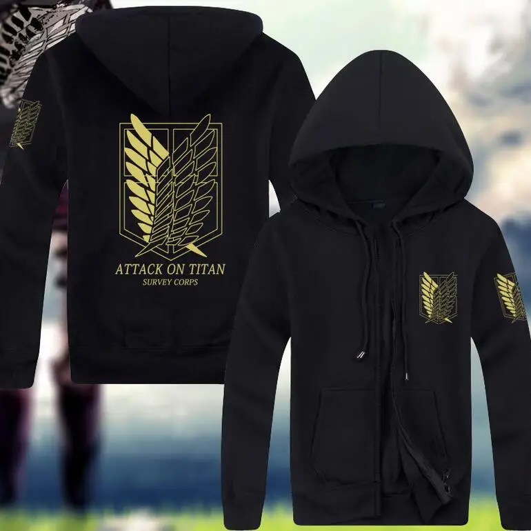 

Attack on Titan Hoodie Shingeki no Kyojin 3xl Winter Coat Cosplay Eren Levi Jacket Sweatshirt Men Women Halloween Party Costume