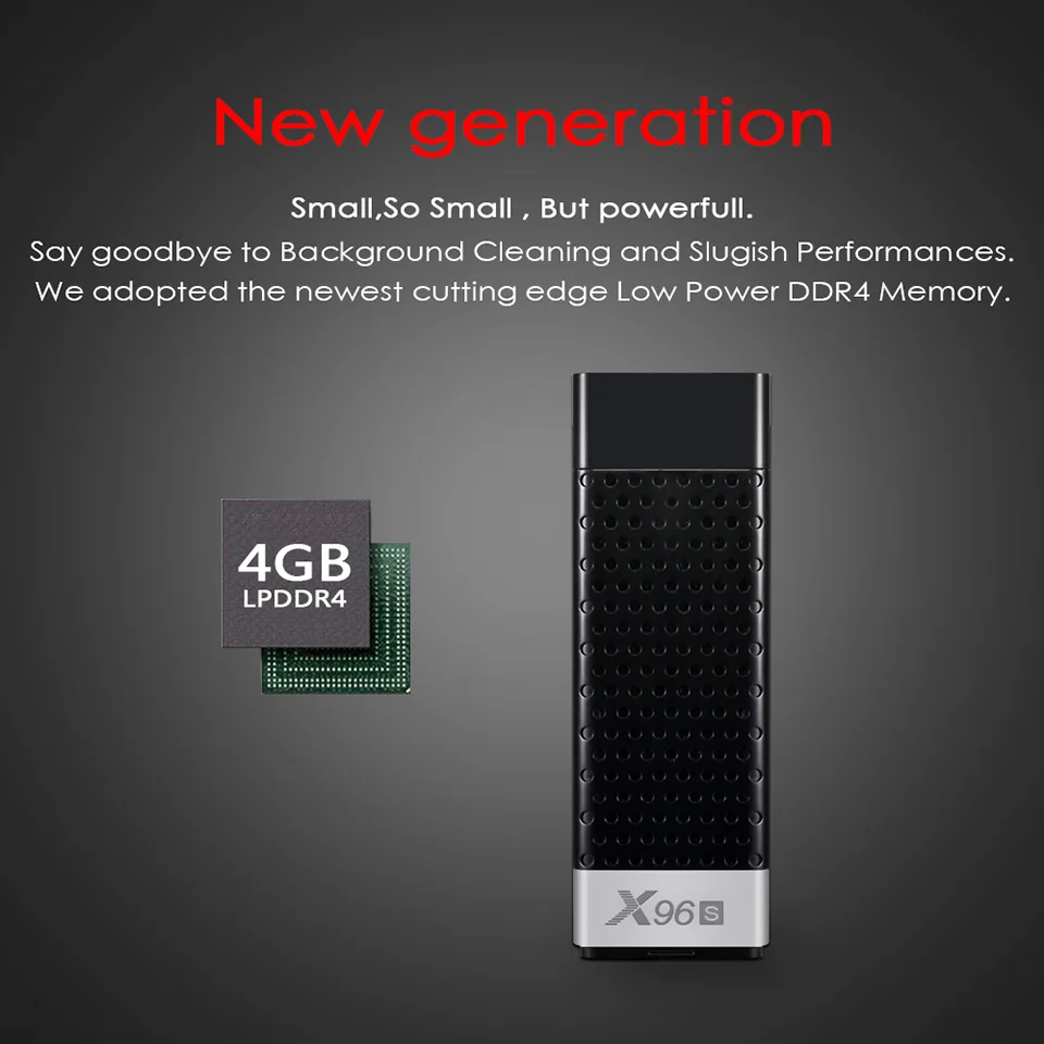  X96S Mini PC Android 8.1 TV Box Amlogic S905Y2 DDR4 4GB RAM 32GB ROM TV Stick 5G WiFi Bluetooth 4.2