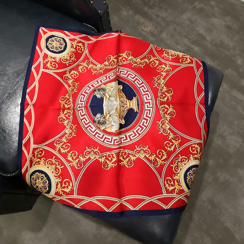 

Fashion Kerchief Hair Scarf For Women Print Silk Hijab Scarfs Female 53*53cm Luxury Neckerchief Headband Scarves For Ladies 2019