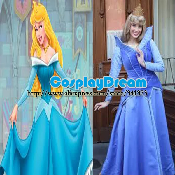 Sleeping Beauty Princess Aurora Dress Costumes Cosplay Adult Fancy Dress