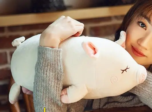 Cute 1pc 45cm pig font b doll b font sleep pillow lie prone to pig font