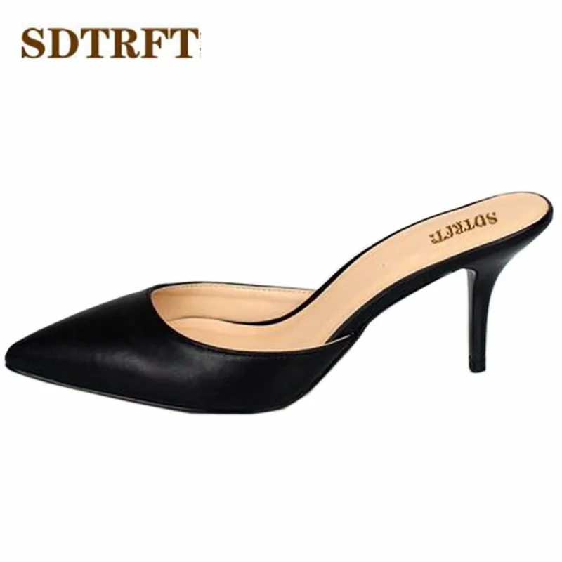 

SDTRFT zapatos Crossdresser Plus:35-45 46 Sexy Sandals 7cm thin heels sexy Nightclub Pointed Toe pumps women's wedding shoes