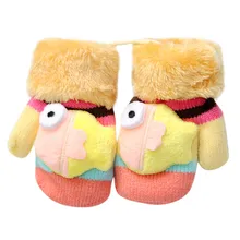 ARLONEET/зимние теплые перчатки для малышей, теплые перчатки для девочек и мальчиков с длинными пальцами, плотные вязанные варежки с веревкой, детские перчатки gai0509