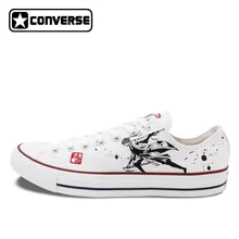 Converse Men Shoes Anime Gintama Hand Painted Canvas Sneakers Original Design Skateboarding Shoes Low Top All