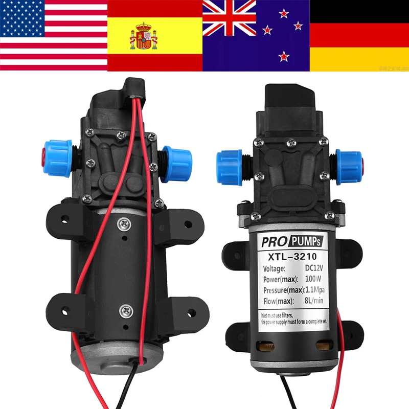 DC12V 100 Вт мембранный Водяной насос небольшой безопасный высокого давления