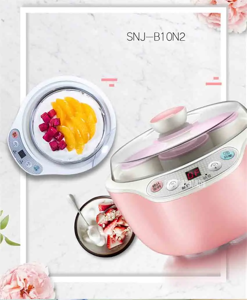 SNJ-B10N2 машина для йогурта домашняя полностью автоматическая машина для Натто мини-подстаканник из нержавеющей стали йогурт 220 в 1л Емкость