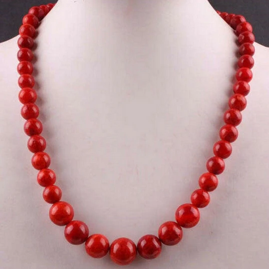 LL&lt&lt&lt 0191 Wonderful Lucky Jewelry NEW 6-14MM Red Coral Round Beads Necklace Strand Wedding Party Women widey | Украшения и