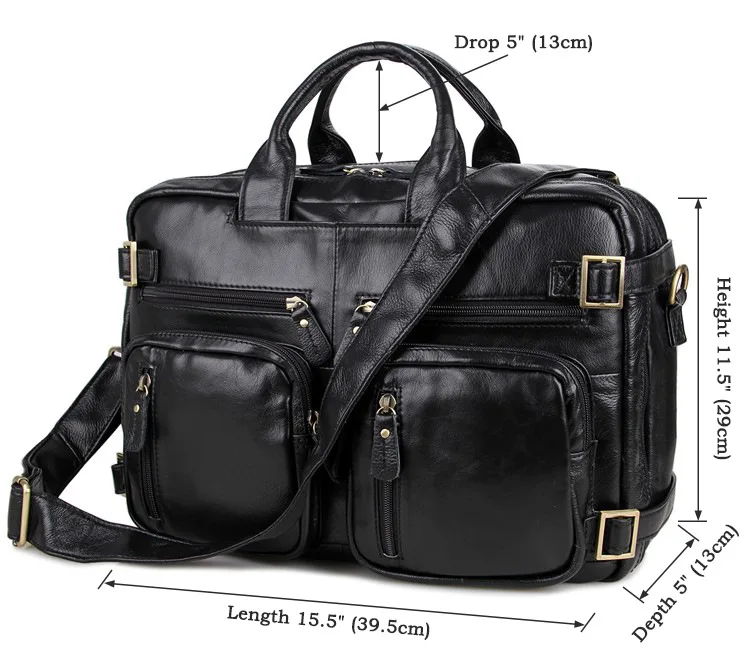 Мэхью Бизнес Для мужчин, из натуральной кожи, сумка-тоут для ноутбука двойной Слои Многофункциональный из воловьей кожи, для мужчин рюкзак сумка на плечо сумка для работы