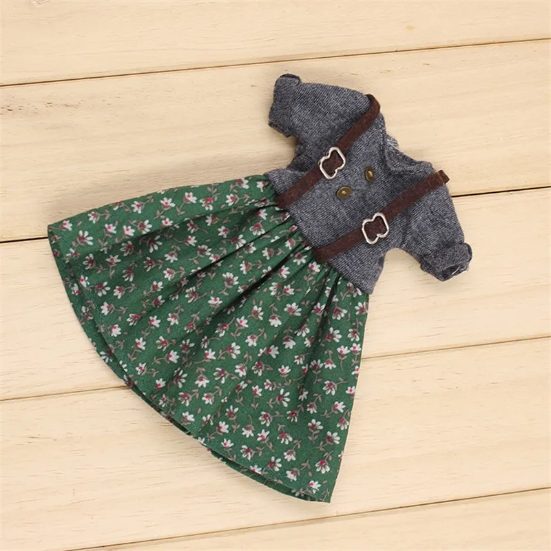 

1/6 doll clothes green dress gray suspender skirt suitable blyth doll ICY doll
