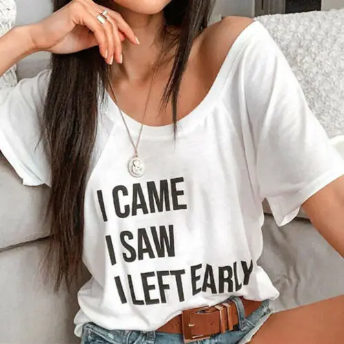 

Women Letter Print Loose O-neck T Shirts arrival Ladies Summer Casual Tops Short Sleeve Cotton Tops Summer T-shirt