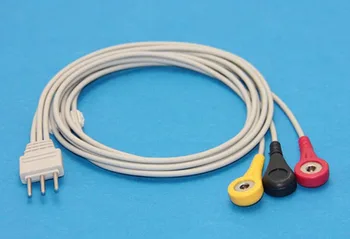 

For Creative PC-6000 holter ECG cable PLUG din2.0 3pin 3 lead snaps with leadwires
