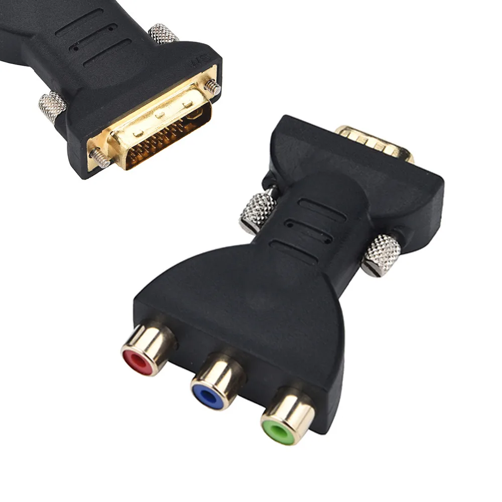 

Connector Converter Adapte Standard DVI-I 24+5 Male to Black 3 RCA Female Connector Converter Adapte #15