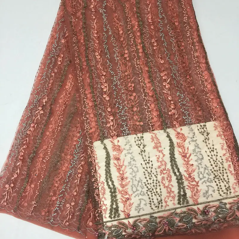 African Lace Fabric 2018 High Quality Guipure Cord Embroidery Pink Nigerian Wedding | Дом и сад