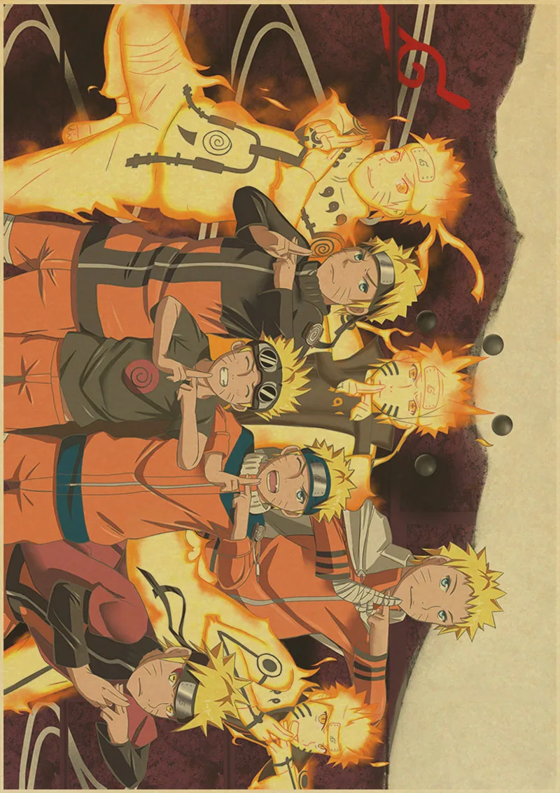 Винтаж Ретро аниме постер аниме постеры Uzumaki постер Naruto Luffy Wanted цельный Бар Кафе домашний декор наклейка на стену - Цвет: K020