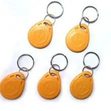 100 шт. RFID Ключ EM 4100/4102 чип Брелки 125 кГц близость идентификационные бирки/брелки желтый