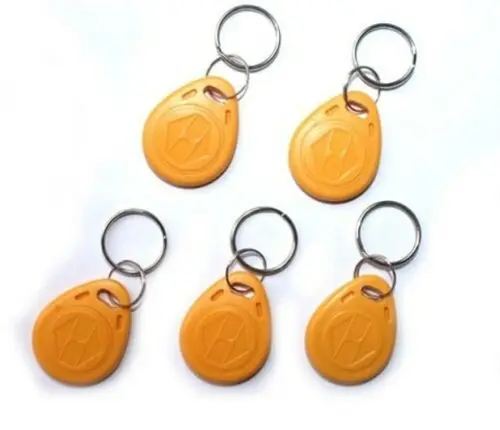 

100pcs RFID key EM 4100/4102 chip Keychains 125Khz Proximity ID Tags /Keyfobs Yellow