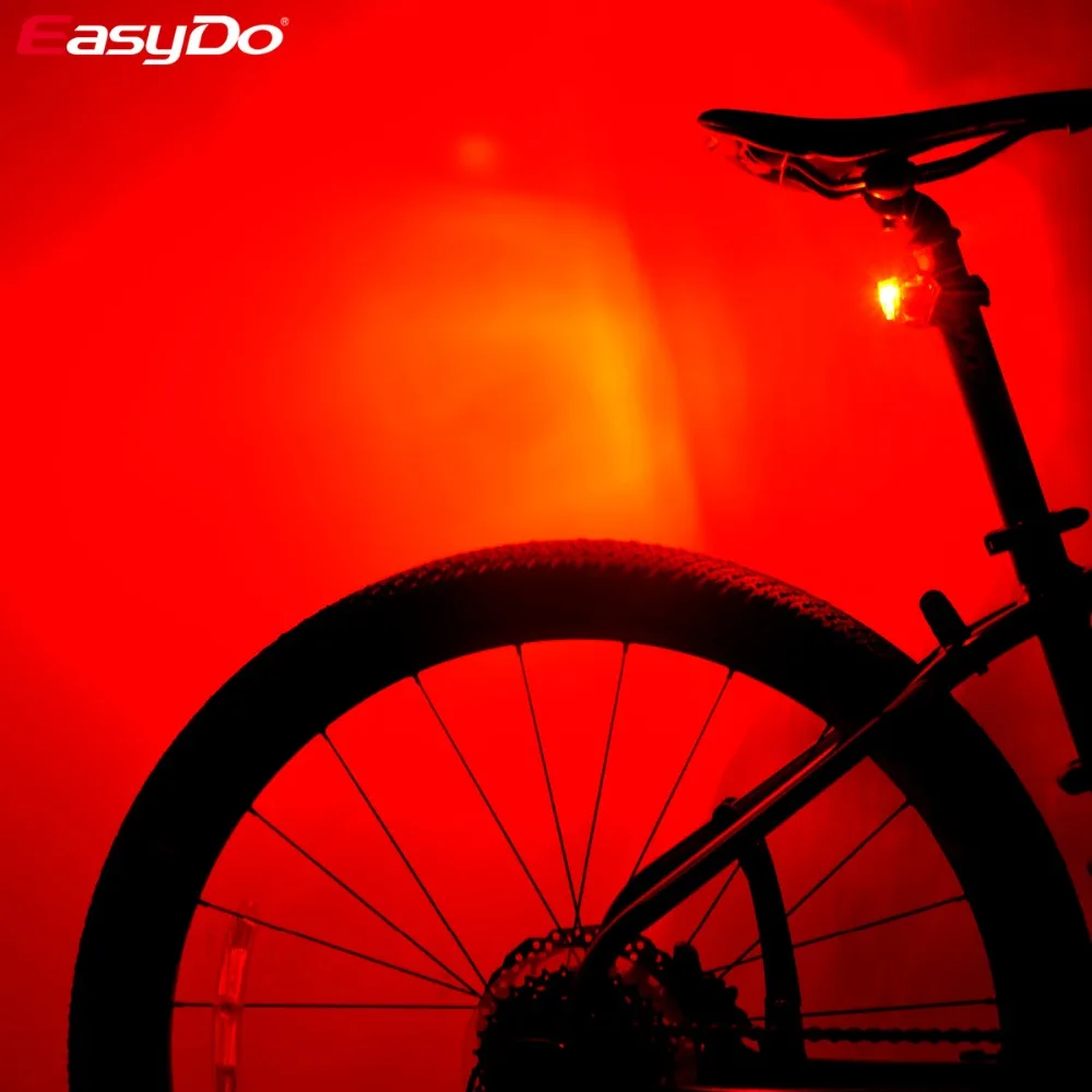Easydo Cycling Waterproof Breathing Battery Bicycle Tail Light Red 3 LED