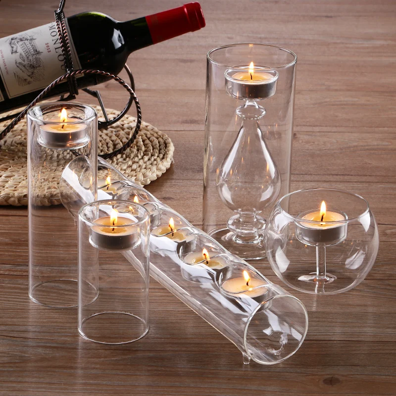Buy New Fashion ! 5 pcs/set Modern Glass Candle