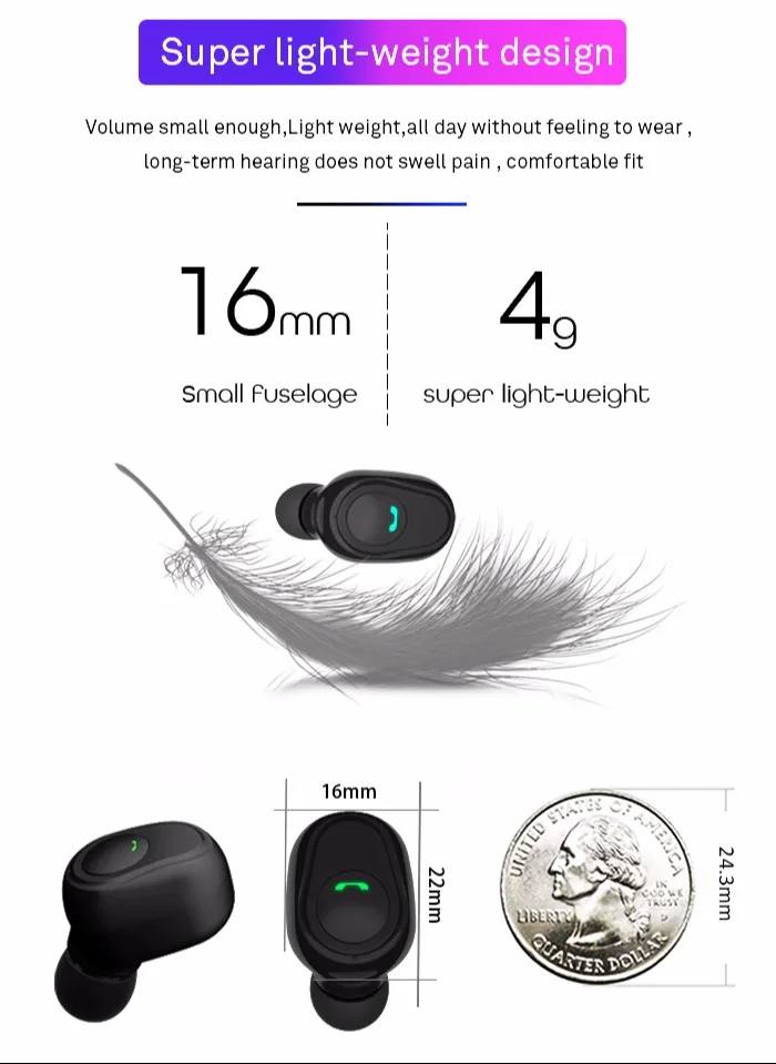 Mini sem Fio Fone de Ouvido Profundos sem Fio Intra-auriculares com 6000 Mah de Carregamento da Caixa Som de Graves Bluetooth Estéreo Mic Hifi R25 Tws V5.0 4 R25 TWS V5.0 Mini Sem Fio Bluetooth