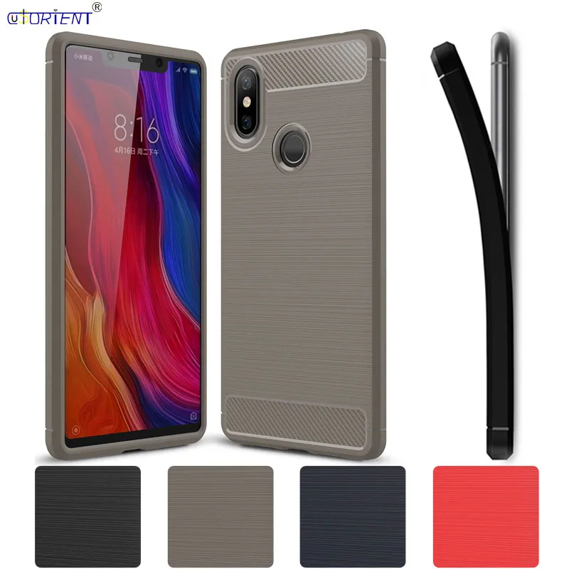 Ударопрочный чехол для телефона Xiaomi Mi 8 SE из углеродного волокна Xiomi Xaomi бампер