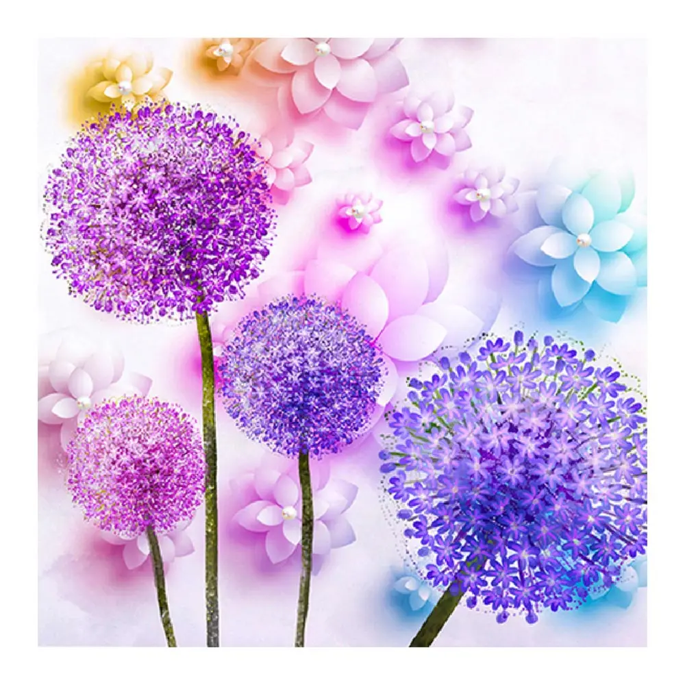 

Dandelion colour floral Diamond Painting Full Round New DIY Sticking Drill Cross Embroidery 5D Decorative simple Home Decoration