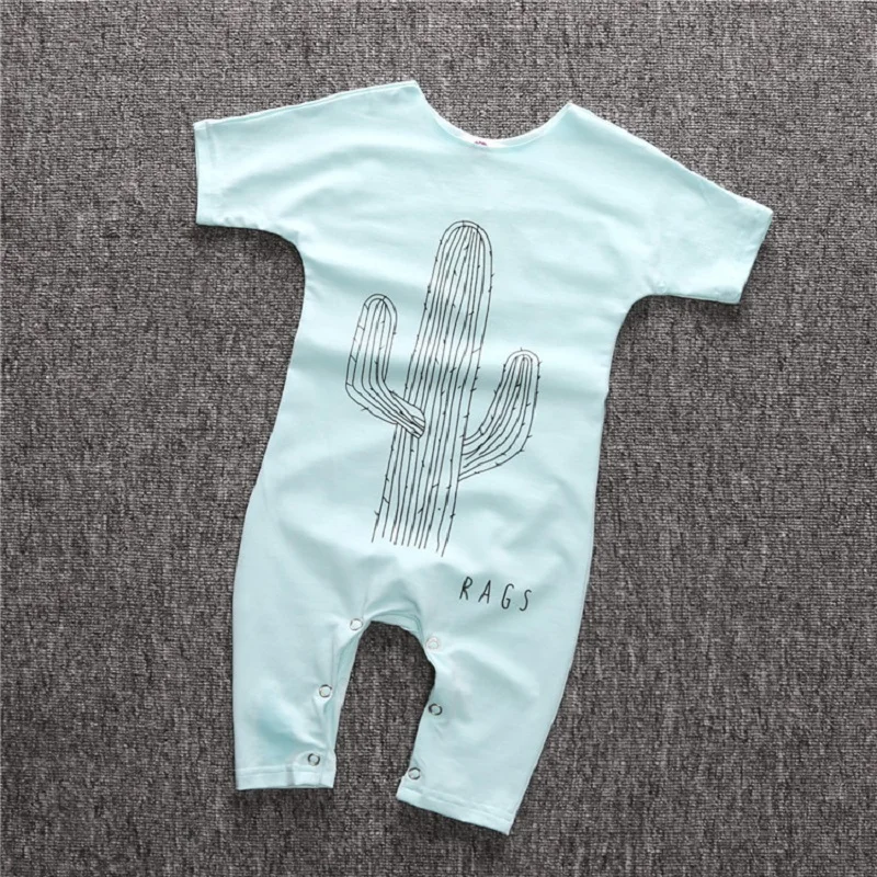 

Summer New Style Baby Rompers Short Sleeve Cactus Stripe Letter Baby Boys Girls Romper Kids Jumpsuits Infant Baby Girls Clothes