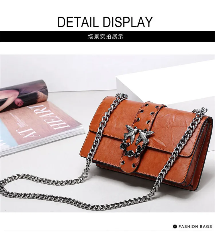 Designer Inspired Fashion Handbag Women Shoulder Bag Genuine Leather Classic Birds Flap Messenger Bags (22)