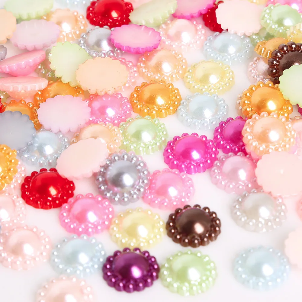 50 шт. полукруглые бусины в форме цветка 12 мм|pearls half round|pearl halfimitation pearl |