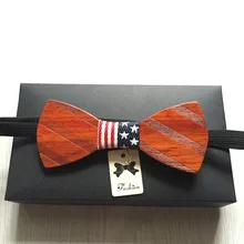 Американский модный деревянный галстук-бабочка ручной работы галстук мужской и женский деревянный галстук