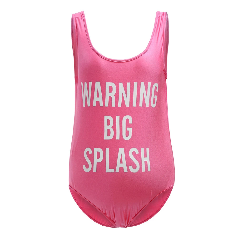 Pregnant Swimsuit Maternity Tankinis Women Solid Letter Plus Size One Piece Halter Pregnant maillot de bain femme Swimwear