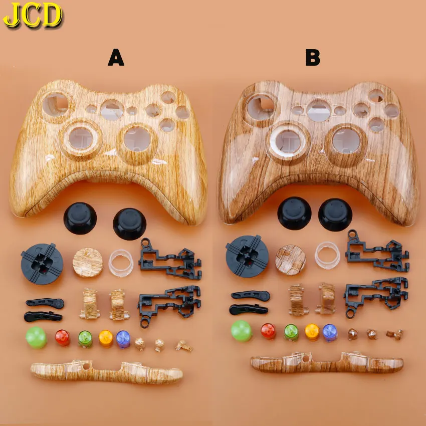 JCD для Xbox 360 игровой контроллер с деревянным зерном Жесткий Чехол для геймпада защитный чехол Полный набор с кнопкой аналоговый джойстик бамперы