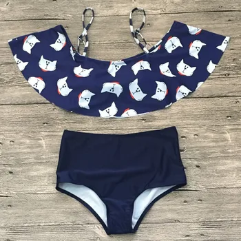 

QIANG YI 2018 Summer Styles Flounces Push Up Sexy Bikini Set Strapless Women Swimsuit Swimwear Bathing Suit Beach Bandeau Wear