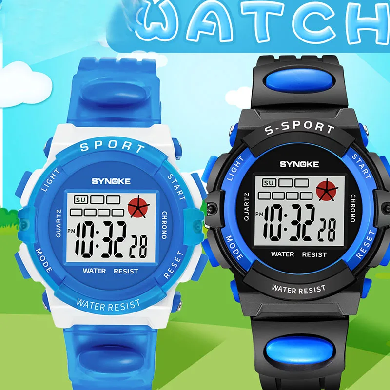 Детский водостойкий многофункциональные часы студенческий Спорт светодиодный цифровой практичный открытый наручные часы LXH