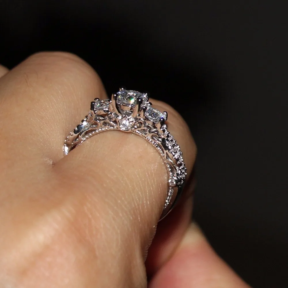 Женское кольцо из серебра 925 пробы с фианитом 5 10|women finger ring|finger ringjewelry |