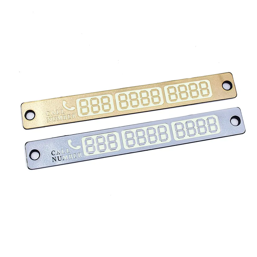 

Car-Styling Universal Silver/Gold 15*2cm Temporary Car Parking Card Magnetic Phone Number Card Plate Sucker Car Sticker 2018 New