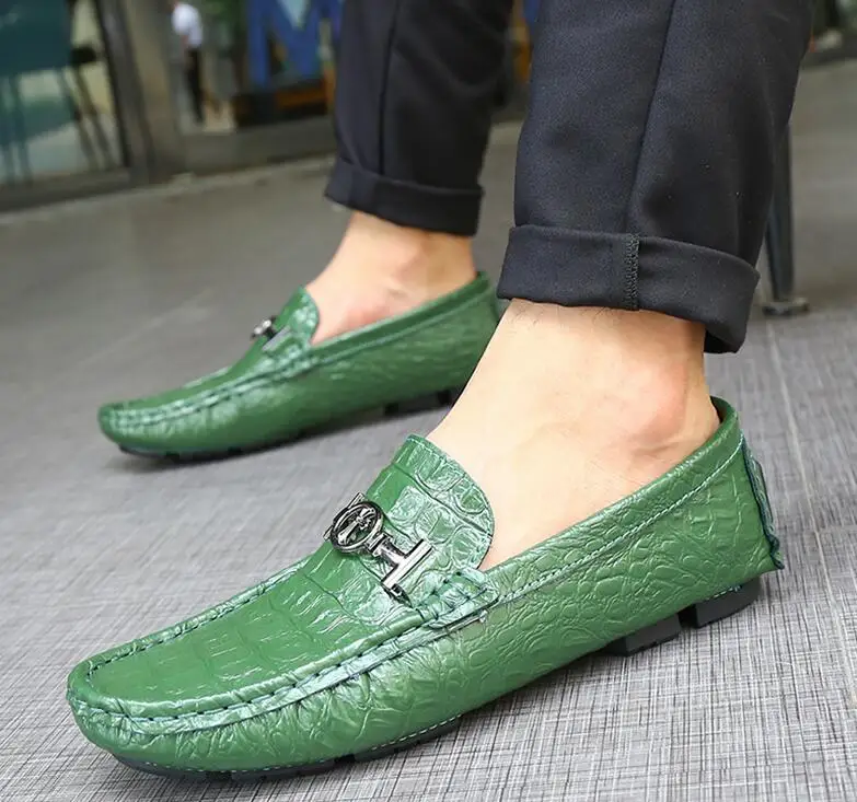 green loafer shoes