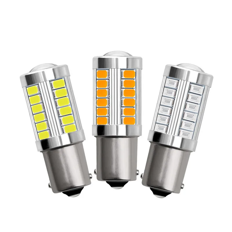 1 шт. 1156 P21W BA15S 33 SMD 5630 5730 СВЕТОДИОДНЫЙ Автомобильный резервный светильник лампа тормоза двигателя дневной ходовой светильник белый красный оранжевый Янтарный