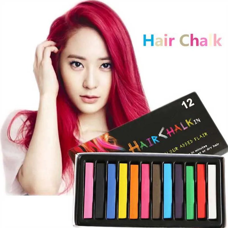 grey temporary hair color chalk for hair chalk 12 Pcs color Set Fashion Non toxic Temporary