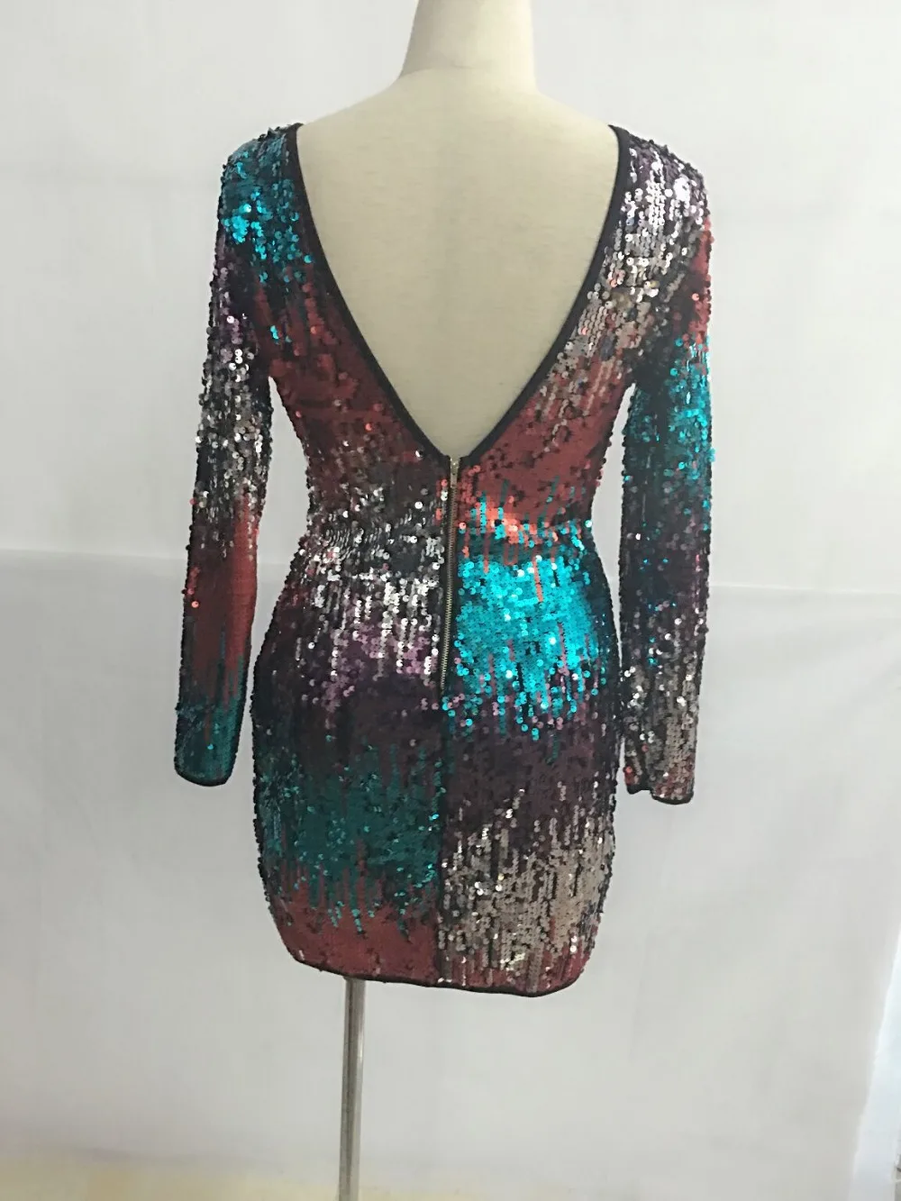 JRRY/женские платья с длинным рукавом и блестками на молнии|dress vestidos|women sequin dresssequin