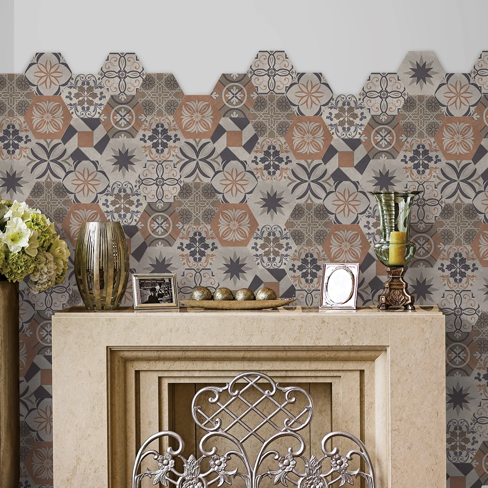 

10pcs Vintage Brick Concrete Floor Wall Sticker Wallpaper Self Adhesive PVC Tile Art Decal for Ground Study Livingroom Home Deco