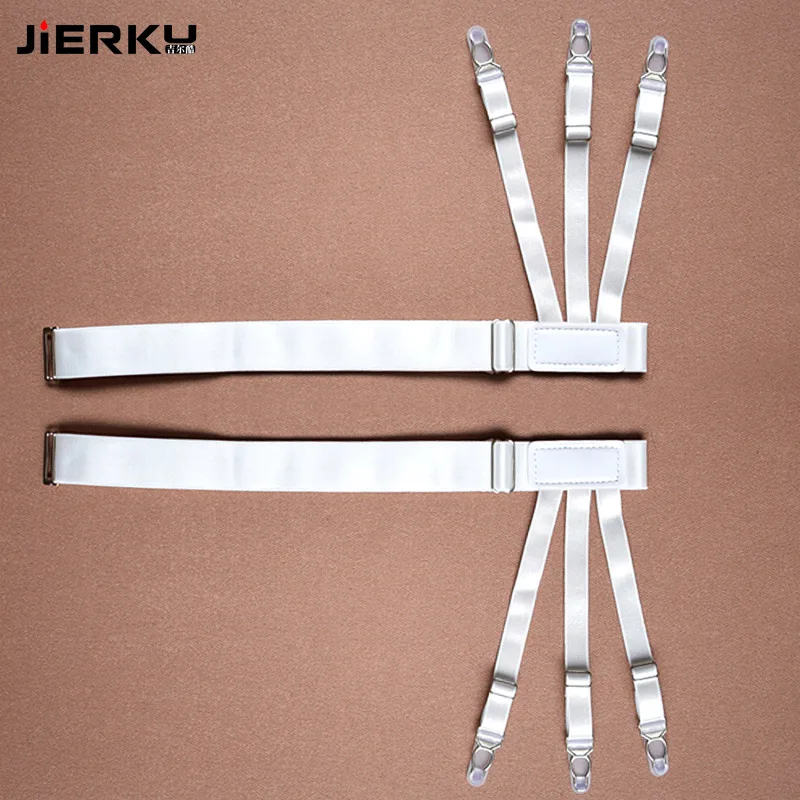 Мужская рубашка с подтяжками JIERKU белая пряжкой и 1 пара GW08233|Мужские подтяжки| |