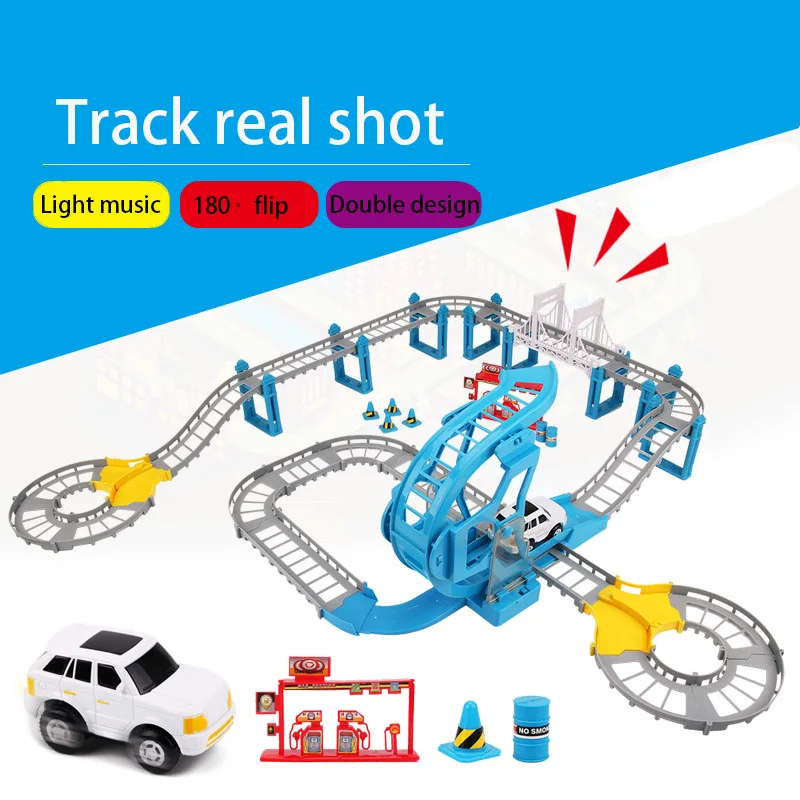 

DIY Electric Rail Car Model Engineering /Police Corps /Fire Electric Track Car Suit Good Toys For Rare Parent-child Races