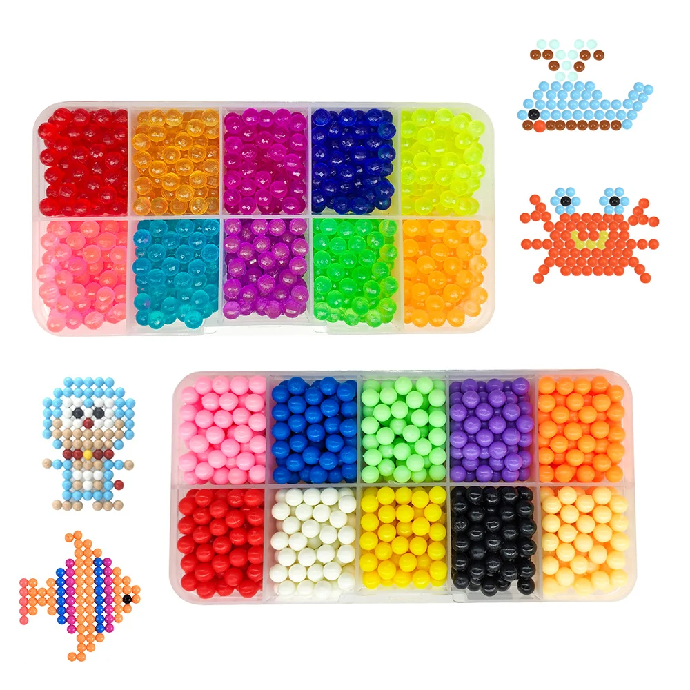 2019 DIY Water Magic AquaBeads Animal Molds Hand Making Puzzle Kids Educational Toys For Children Spell Replenish Aqua Beans